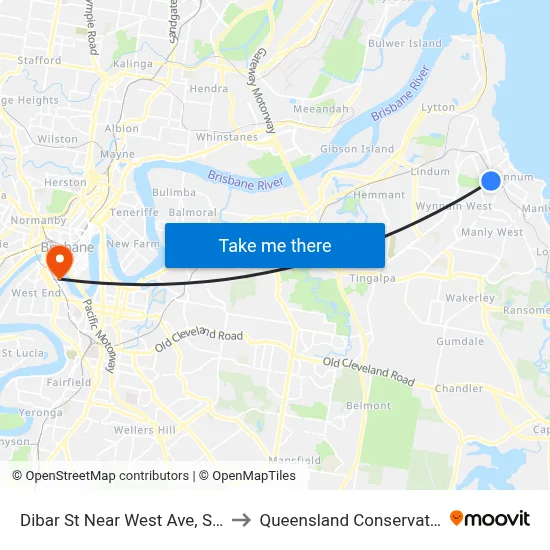 Dibar St Near West Ave, Stop 99 to Queensland Conservatorium map