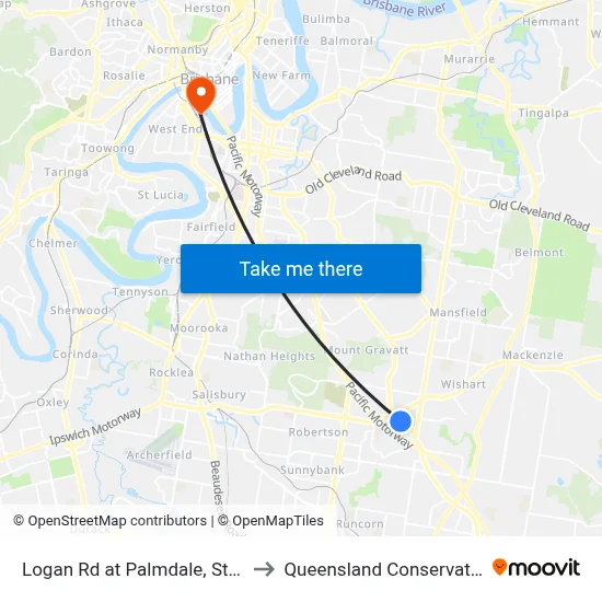 Logan Rd at Palmdale, Stop 79c to Queensland Conservatorium map