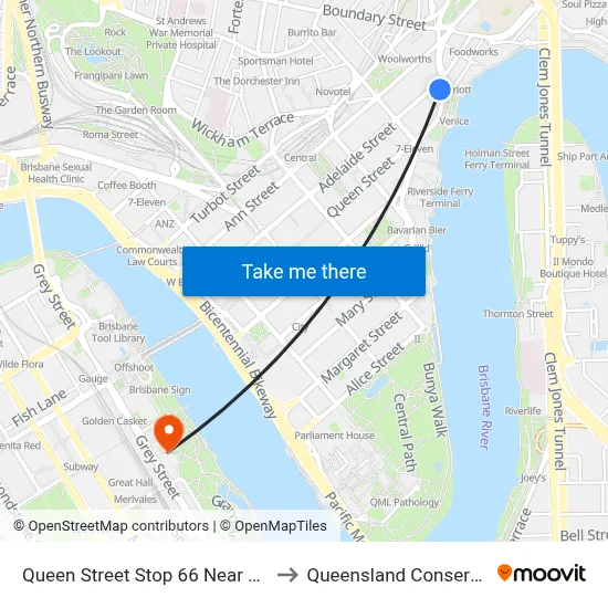 Queen Street Stop 66 Near Adelaide St to Queensland Conservatorium map
