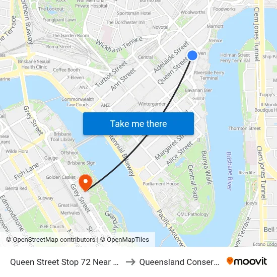 Queen Street Stop 72 Near Eagle Lane to Queensland Conservatorium map