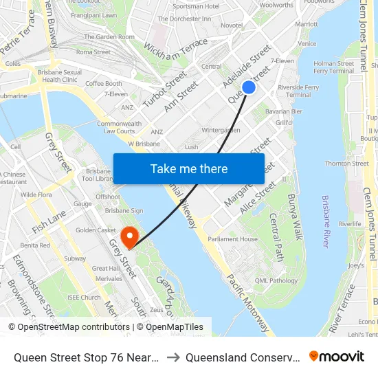 Queen Street Stop 76 Near Creek St to Queensland Conservatorium map