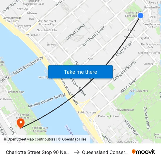 Charlotte Street Stop 90 Near Market St to Queensland Conservatorium map