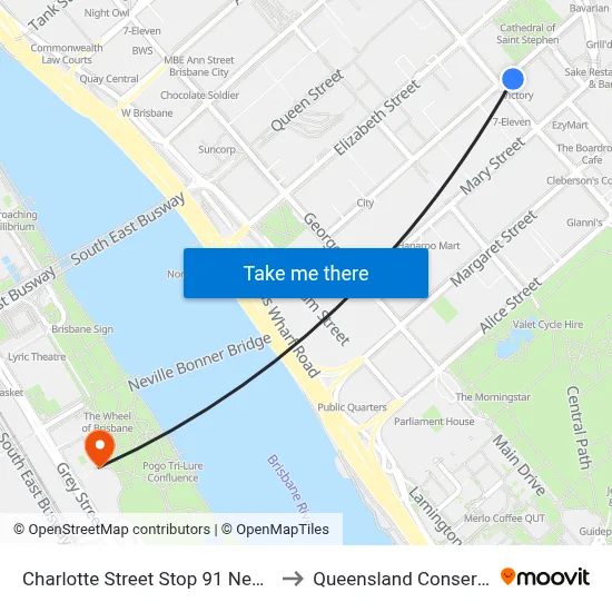 Charlotte Street Stop 91 Near Edward St to Queensland Conservatorium map