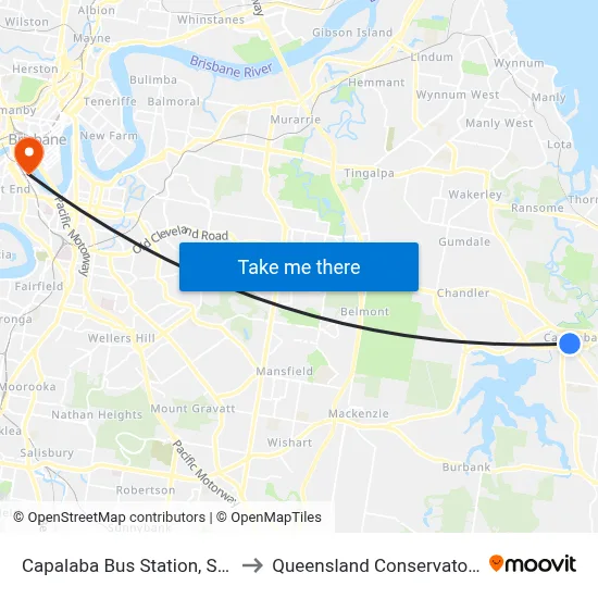 Capalaba Bus Station, Stop E to Queensland Conservatorium map