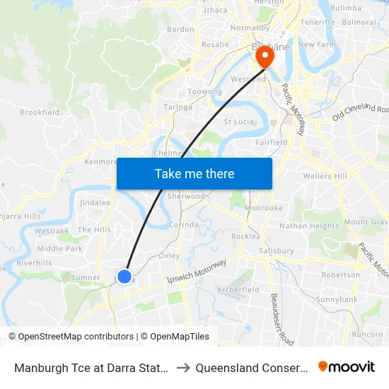 Manburgh Tce at Darra Station, Stop B to Queensland Conservatorium map