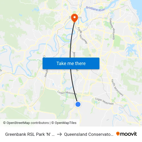 Greenbank RSL Park 'N' Ride to Queensland Conservatorium map