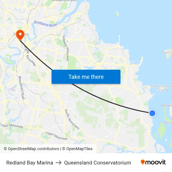 Redland Bay Marina to Queensland Conservatorium map