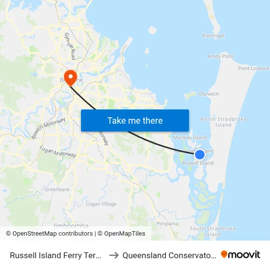 Russell Island Ferry Terminal to Queensland Conservatorium map