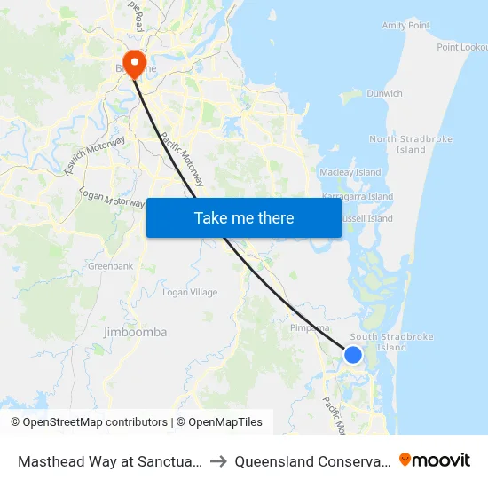 Masthead Way at Sanctuary Cove to Queensland Conservatorium map