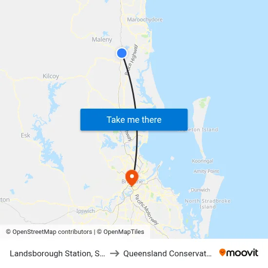 Landsborough Station, Stop A to Queensland Conservatorium map