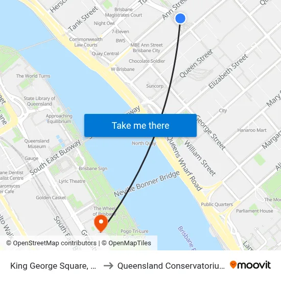 King George Square, 2b to Queensland Conservatorium map