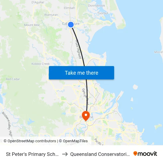 St Peter's Primary School to Queensland Conservatorium map