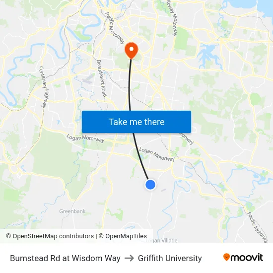 Bumstead Rd at Wisdom Way to Griffith University map
