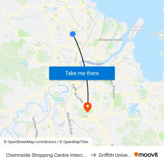 Chermside Shopping Centre Interchange H to Griffith University map