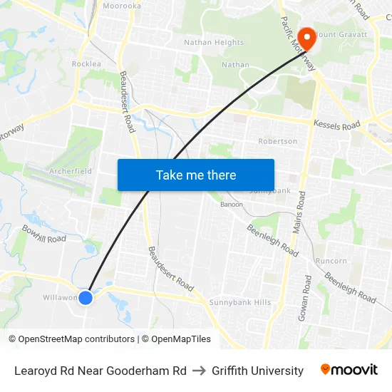 Learoyd Rd Near Gooderham Rd to Griffith University map