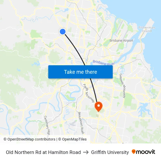 Old Northern Rd at Hamilton Road to Griffith University map