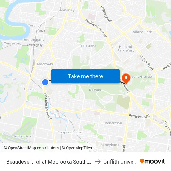 Beaudesert Rd at Moorooka South, Stop 38 to Griffith University map