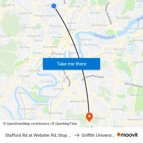 Stafford Rd at Webster Rd, Stop 30 to Griffith University map