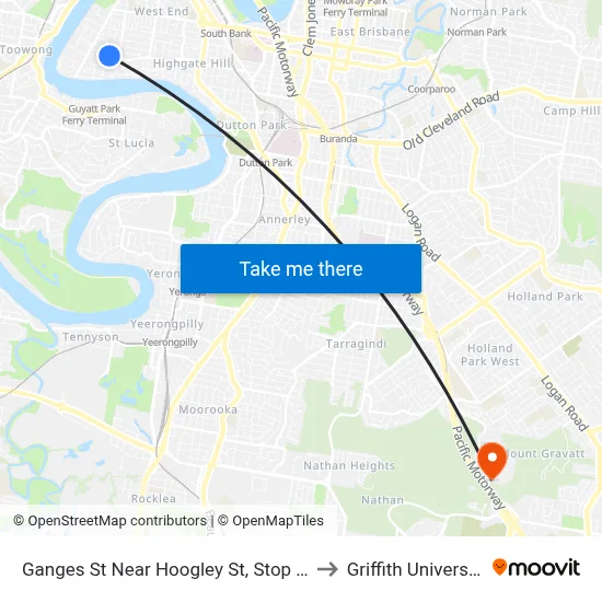 Ganges St Near Hoogley St, Stop 13 to Griffith University map