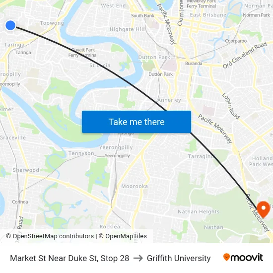 Market St Near Duke St, Stop 28 to Griffith University map