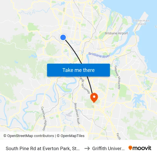 South Pine Rd at Everton Park, Stop 37 to Griffith University map