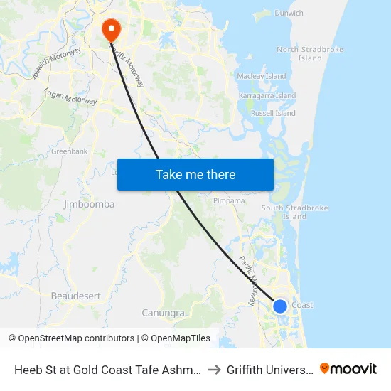 Heeb St at Gold Coast Tafe Ashmore to Griffith University map