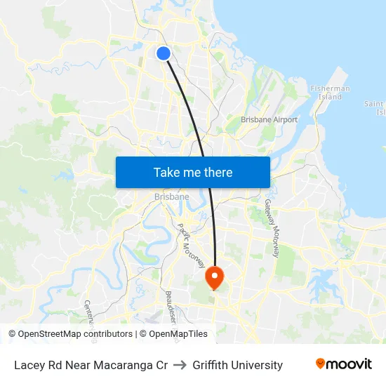 Lacey Rd Near Macaranga Cr to Griffith University map