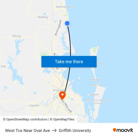 West Tce Near Oval Ave to Griffith University map