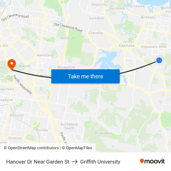 Hanover Dr Near Garden St to Griffith University map