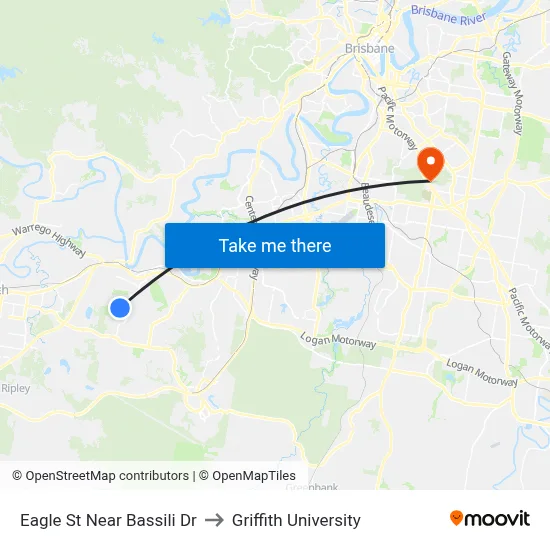 Eagle St Near Bassili Dr to Griffith University map