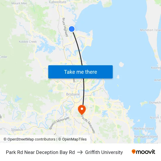 Park Rd Near Deception Bay Rd to Griffith University map