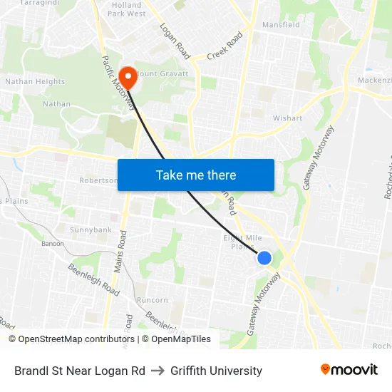 Brandl St Near Logan Rd to Griffith University map