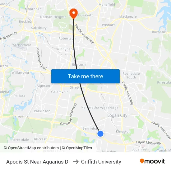 Apodis St Near Aquarius Dr to Griffith University map