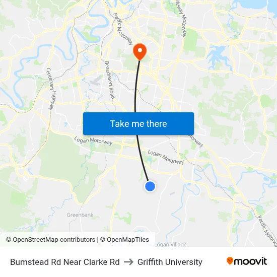 Bumstead Rd Near Clarke Rd to Griffith University map