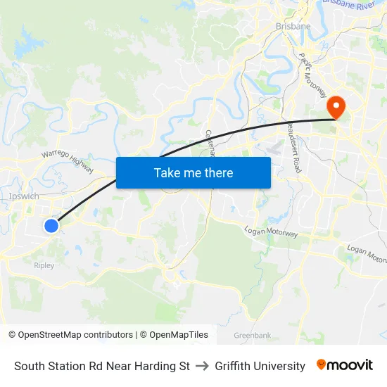 South Station Rd Near Harding St to Griffith University map