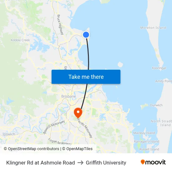 Klingner Rd at Ashmole Road to Griffith University map