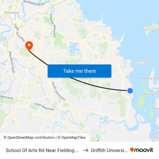 School Of Arts Rd Near Fielding Rd to Griffith University map