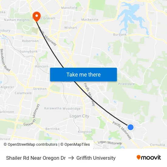 Shailer Rd Near Oregon Dr to Griffith University map