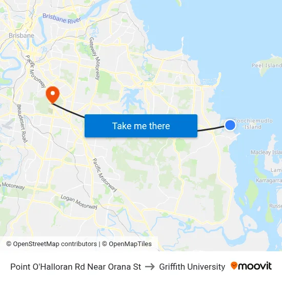 Point O'Halloran Rd Near Orana St to Griffith University map