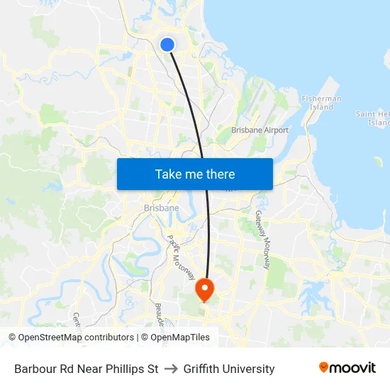 Barbour Rd Near Phillips St to Griffith University map