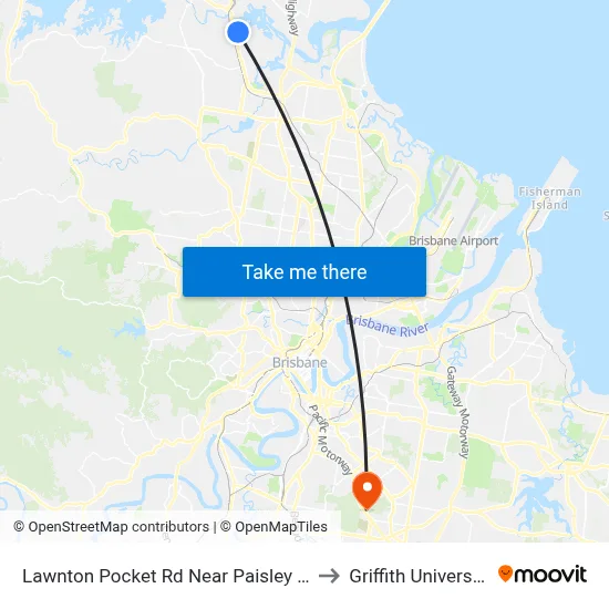 Lawnton Pocket Rd Near Paisley Dr to Griffith University map