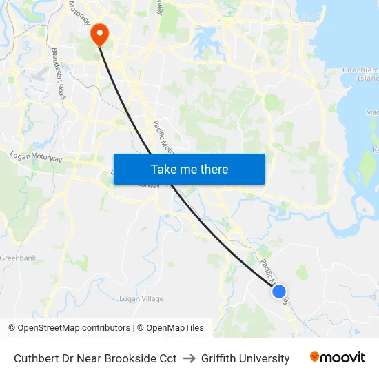 Cuthbert Dr Near Brookside Cct to Griffith University map