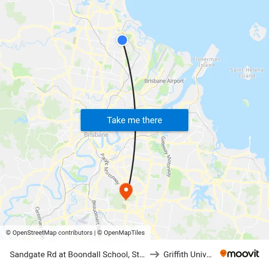 Sandgate Rd at Boondall School, Stop 20/21 to Griffith University map