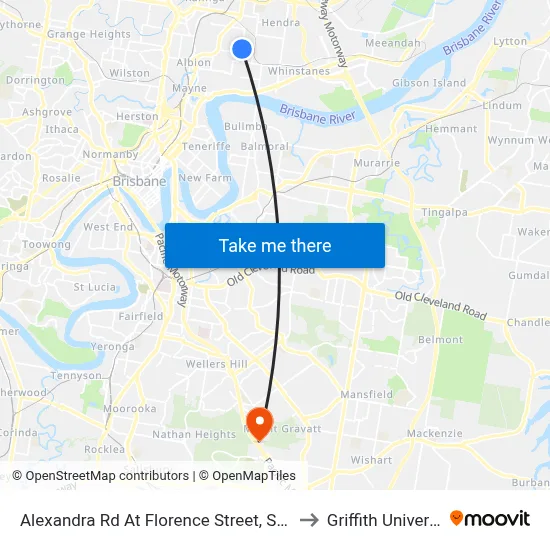 Alexandra Rd At Florence Street, Stop 29 to Griffith University map