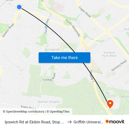 Ipswich Rd at Ekibin Road, Stop 23 to Griffith University map