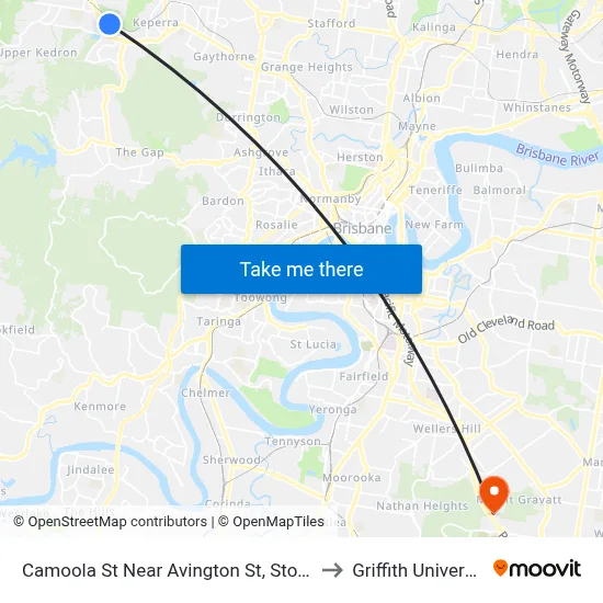Camoola St Near Avington St, Stop 37 to Griffith University map