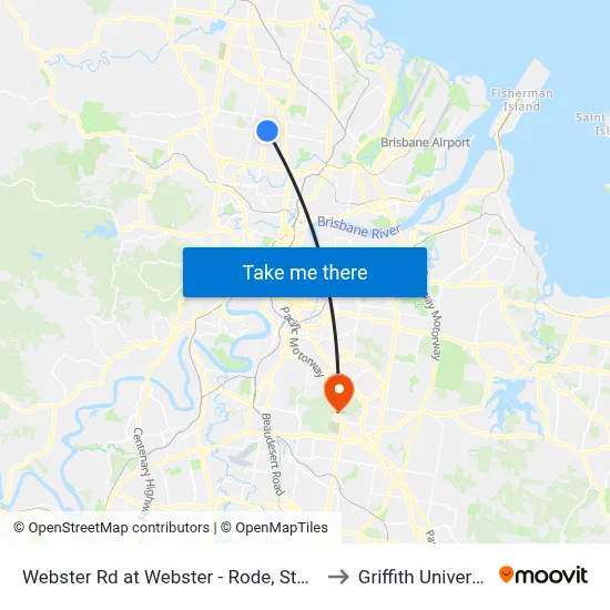 Webster Rd at Webster - Rode, Stop 37 to Griffith University map