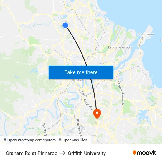 Graham Rd at Pinnaroo to Griffith University map