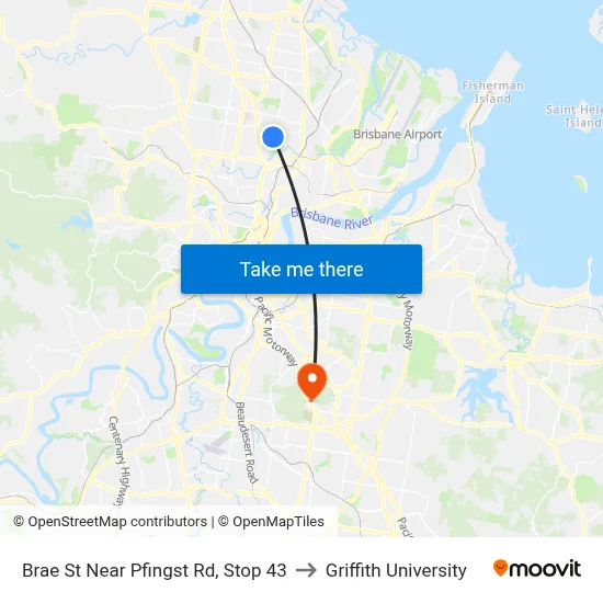 Brae St Near Pfingst Rd, Stop 43 to Griffith University map