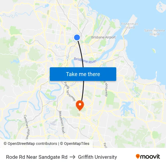 Rode Rd Near Sandgate Rd to Griffith University map